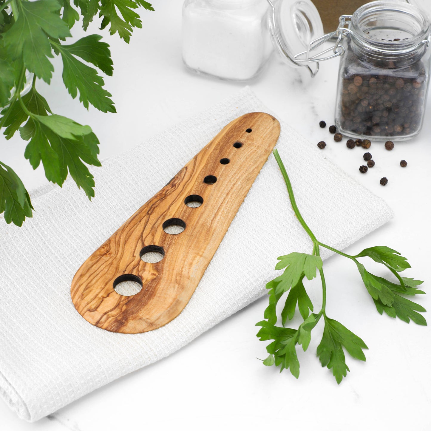 Olive Wood Herb Stripper β Handmade Kitchen Tool