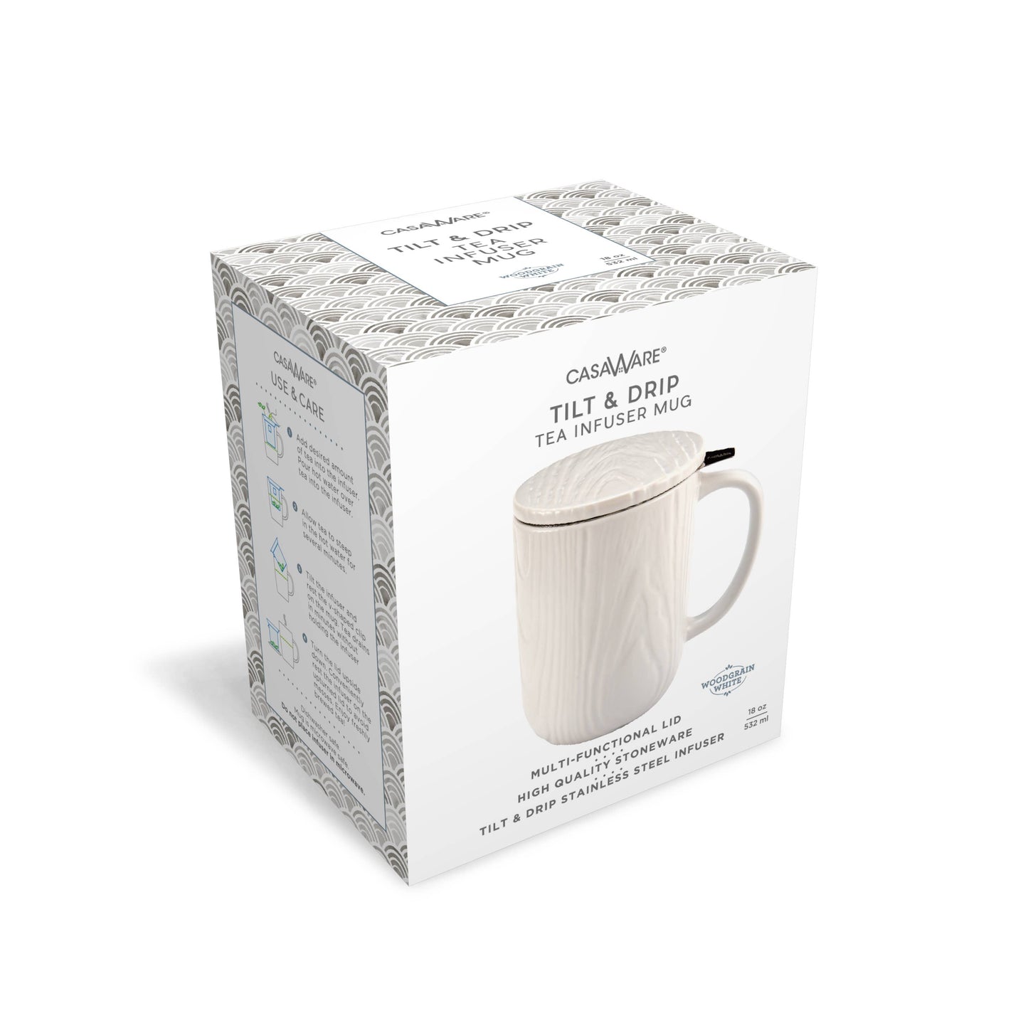 Tea Infuser 18 oz Mug Woodgrain