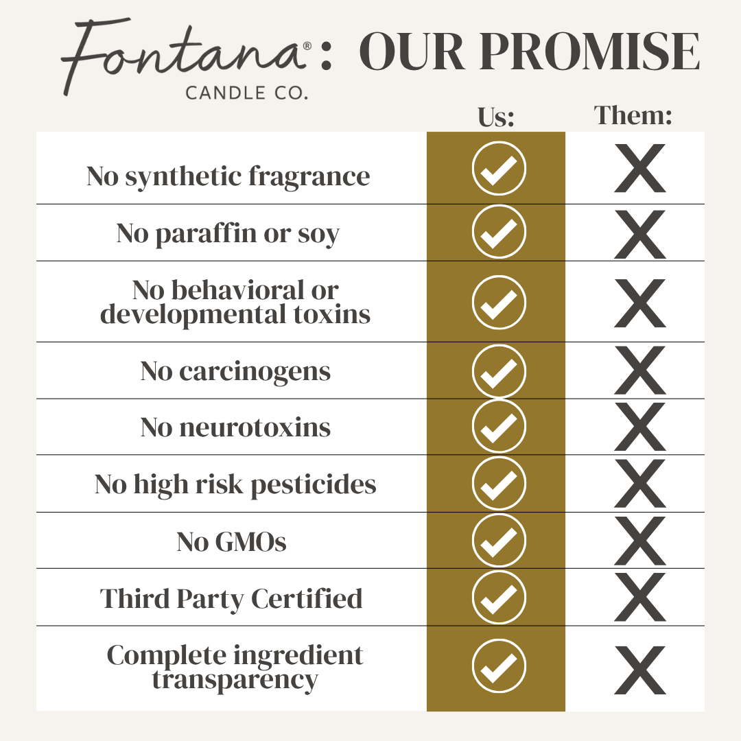 Fontana Fireside Essential Oil Beeswax Jar Candle: Non-Toxic