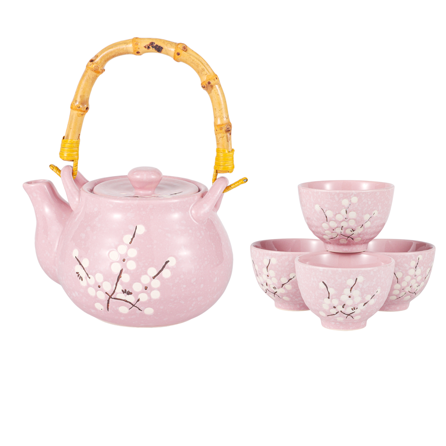 Pink Ume Plum Blossoms Tea Set 27oz Tea Pot