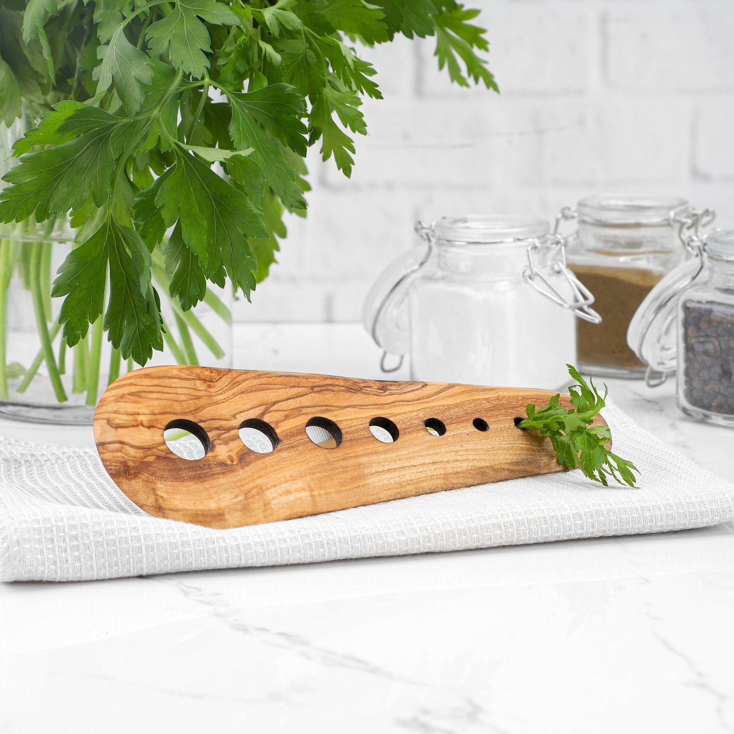 Olive Wood Herb Stripper β Handmade Kitchen Tool