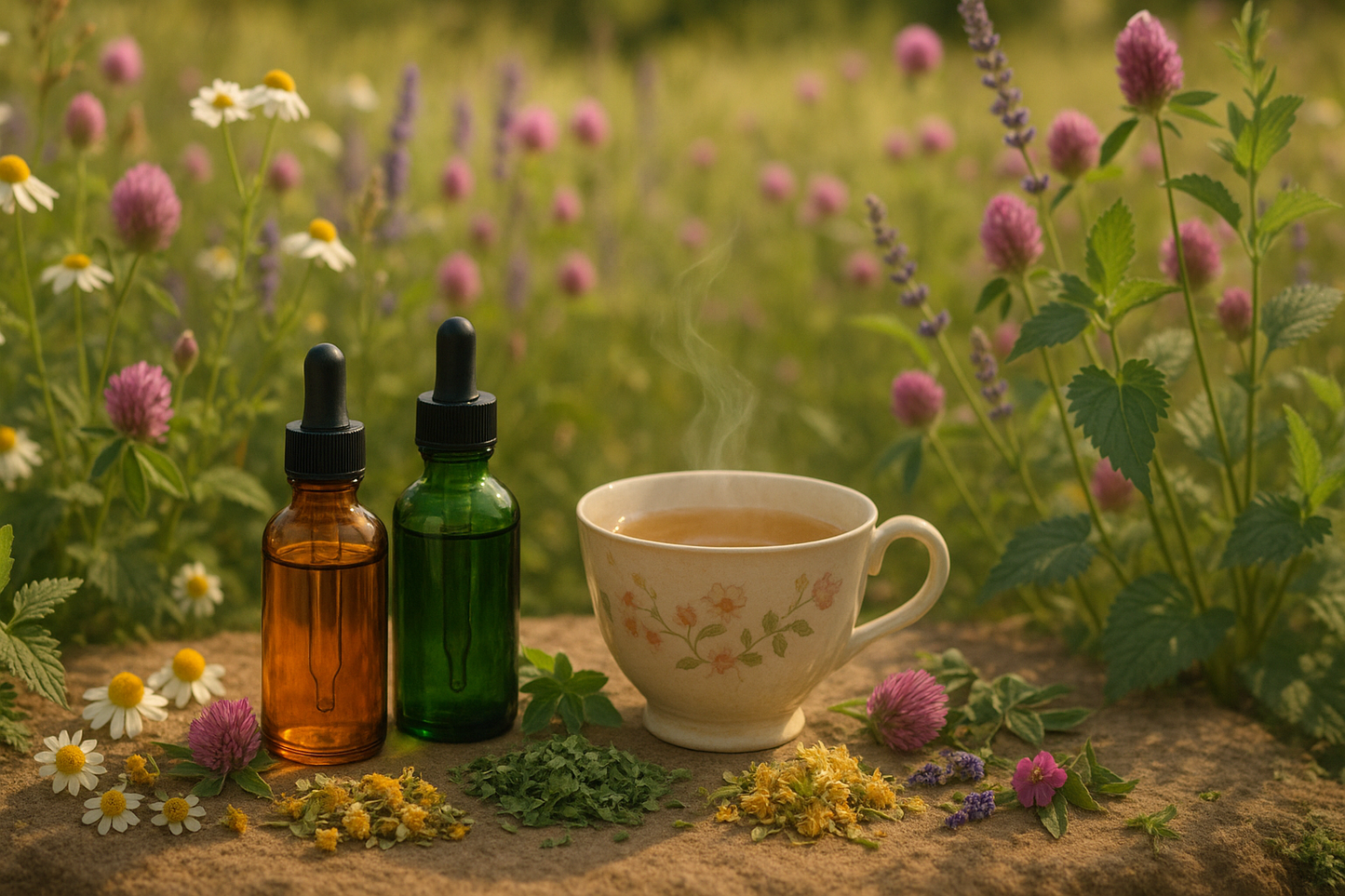 Womans health.  Field and herbs, tea tinctures