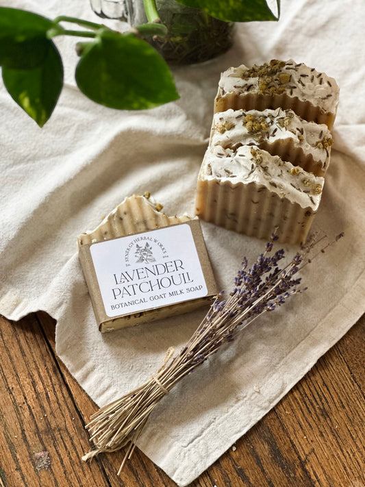 Lavender Patchouli Goat Milk Soap - Natural Handmade Bar | Synergy Herbal Works