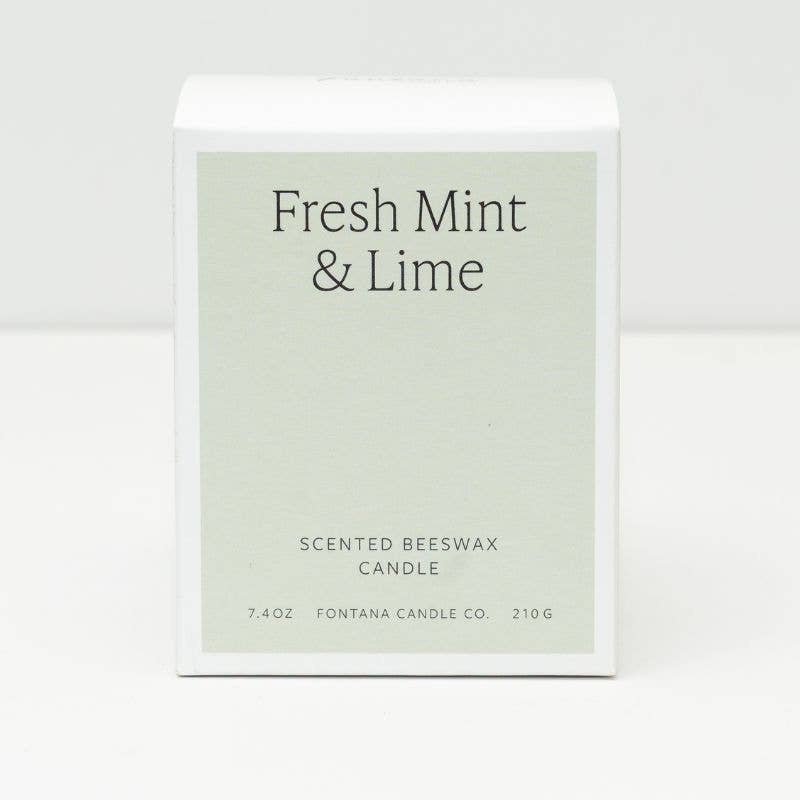 Fontana Fresh Mint & Lime Beeswax & Essential Oil Jar Candle
