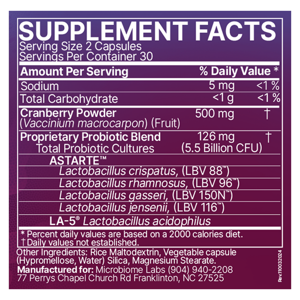 Vaginal Balance Probiotic- Microbiome Labs 60cap