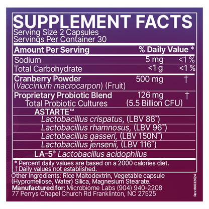 Vaginal Balance Probiotic- Microbiome Labs 60cap