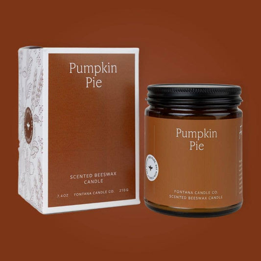 Fontana Pumpkin Pie Essential Oil Beeswax Jar Candle: Non-Toxic