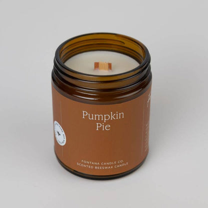 Fontana Pumpkin Pie Essential Oil Beeswax Jar Candle: Non-Toxic