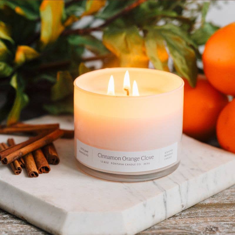 Fontana Cinnamon Orange Clove Beeswax & Essential Oil 3 Wick Candle