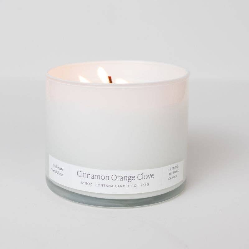Fontana Cinnamon Orange Clove Beeswax & Essential Oil 3 Wick Candle