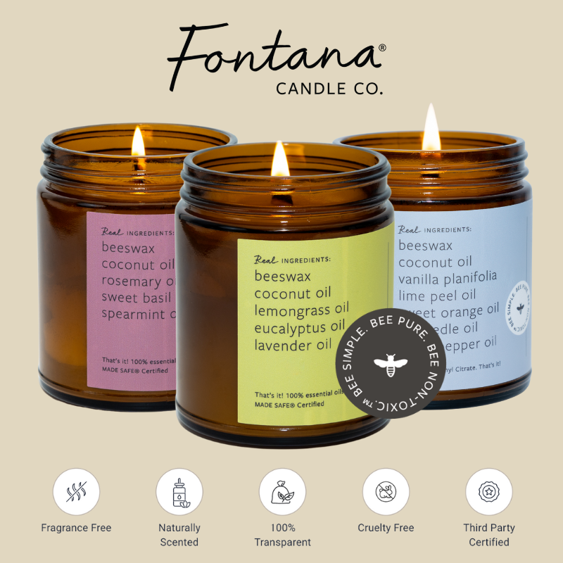 Fontana Pumpkin Pie Essential Oil Beeswax Jar Candle: Non-Toxic