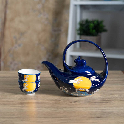 Moon Rabbit Tea Set 22oz Tea Pot with 2 Cups
