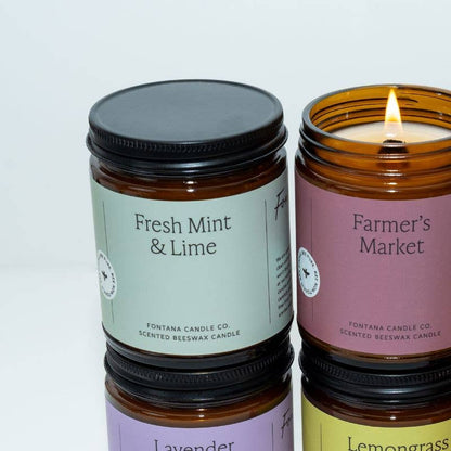 Fontana Fresh Mint & Lime Beeswax & Essential Oil Jar Candle