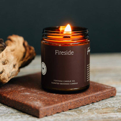 Fontana Fireside Essential Oil Beeswax Jar Candle: Non-Toxic