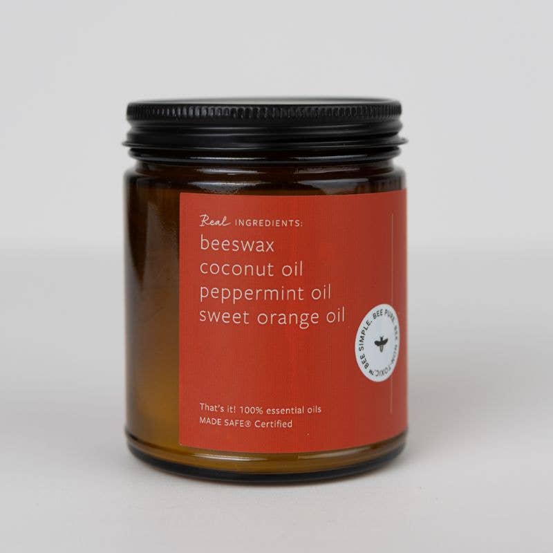 Fontana Peppermint Twist Essential Oil Beeswax Jar Candle: Non-Toxic