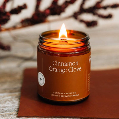 Fontana Cinnamon Orange Clove Beeswax & Essential Oil Jar Candle