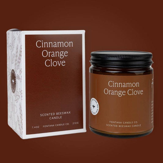 Fontana Cinnamon Orange Clove Beeswax & Essential Oil Jar Candle
