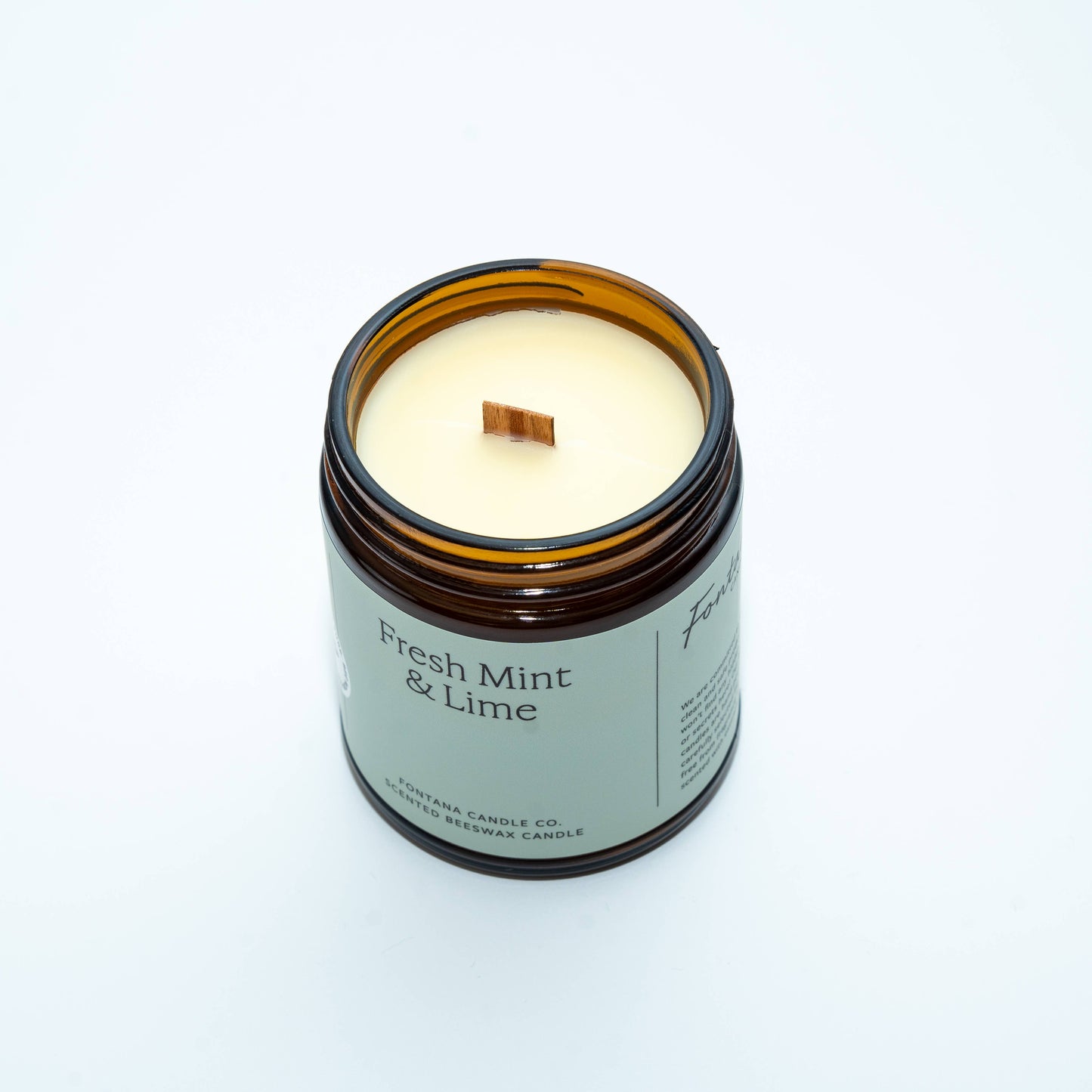 Fontana Fresh Mint & Lime Beeswax & Essential Oil Jar Candle