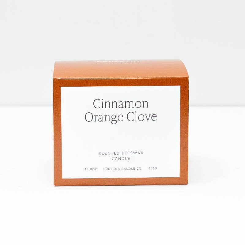 Fontana Cinnamon Orange Clove Beeswax & Essential Oil 3 Wick Candle