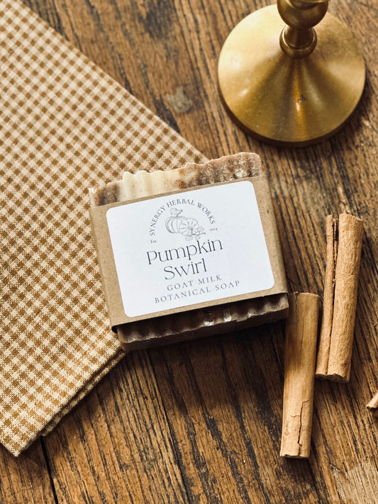 Pumpkin Swirl Goat Soap Bar