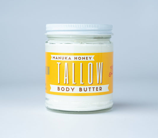 9oz Manuka Honey & Rosehip Tallow Body Butter