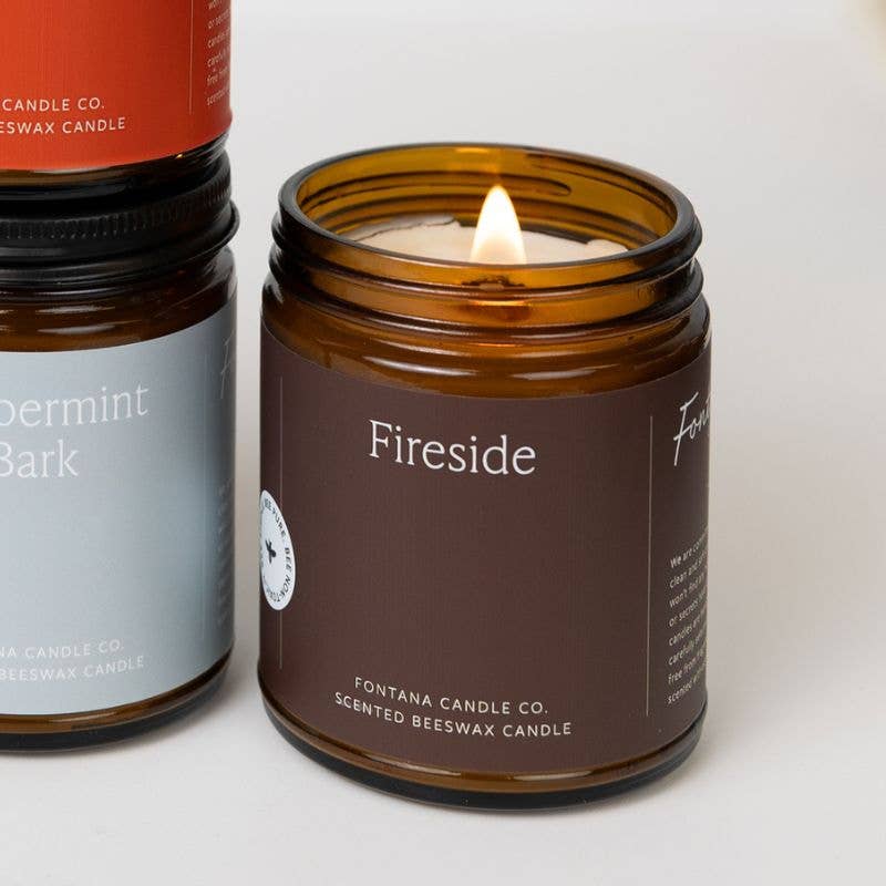 Fontana Fireside Essential Oil Beeswax Jar Candle: Non-Toxic