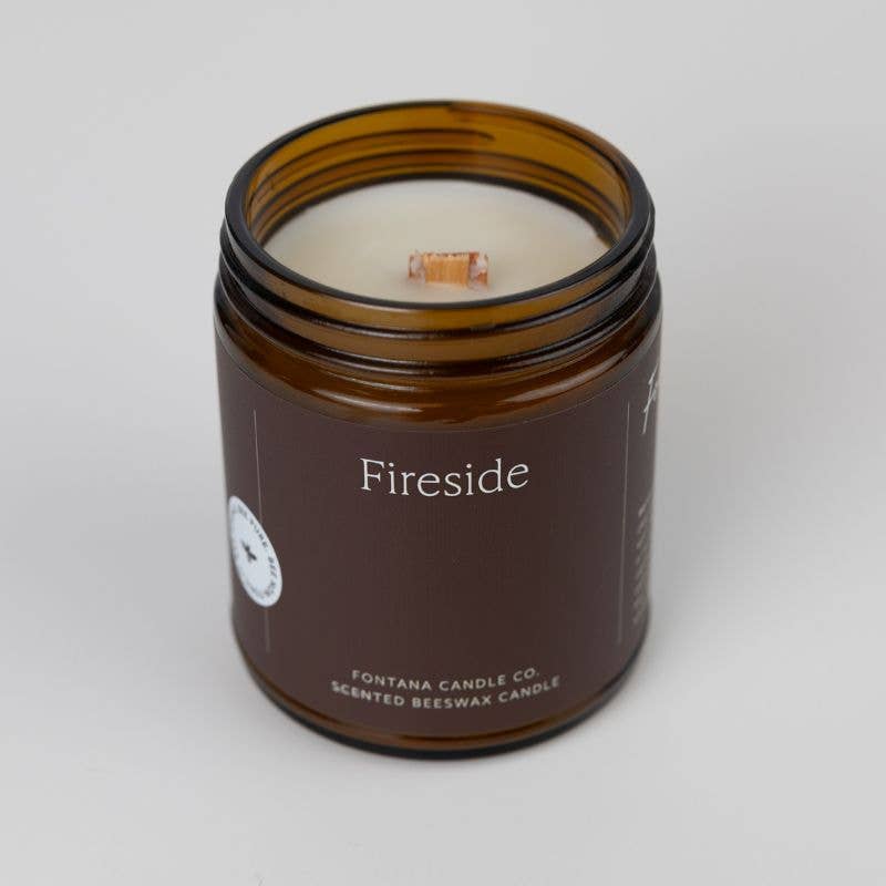 Fontana Fireside Essential Oil Beeswax Jar Candle: Non-Toxic