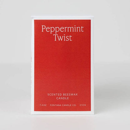 Fontana Peppermint Twist Essential Oil Beeswax Jar Candle: Non-Toxic