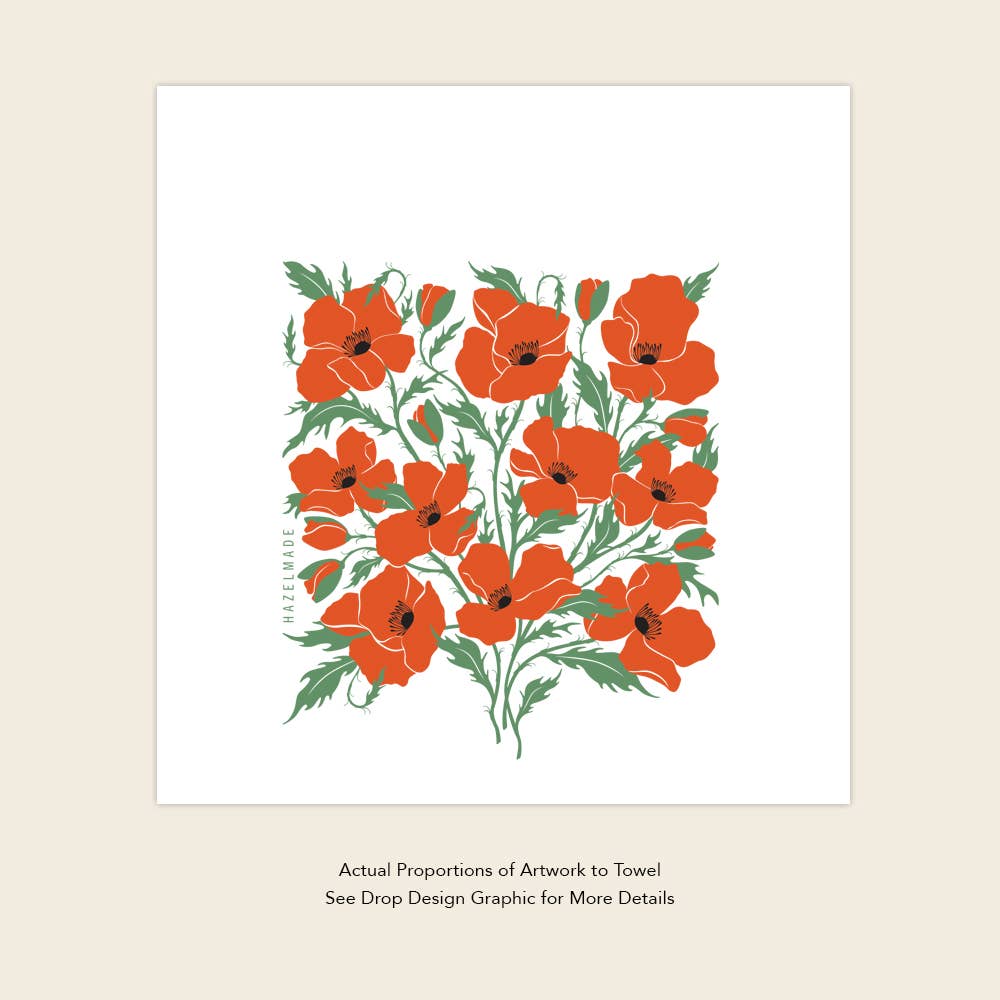 Hazel Made Poppy Tea Towel