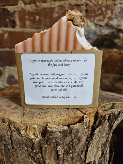 Rose Hibiscus Goat Milk Soap - Natural Handmade Bar | Synergy Herbal Works